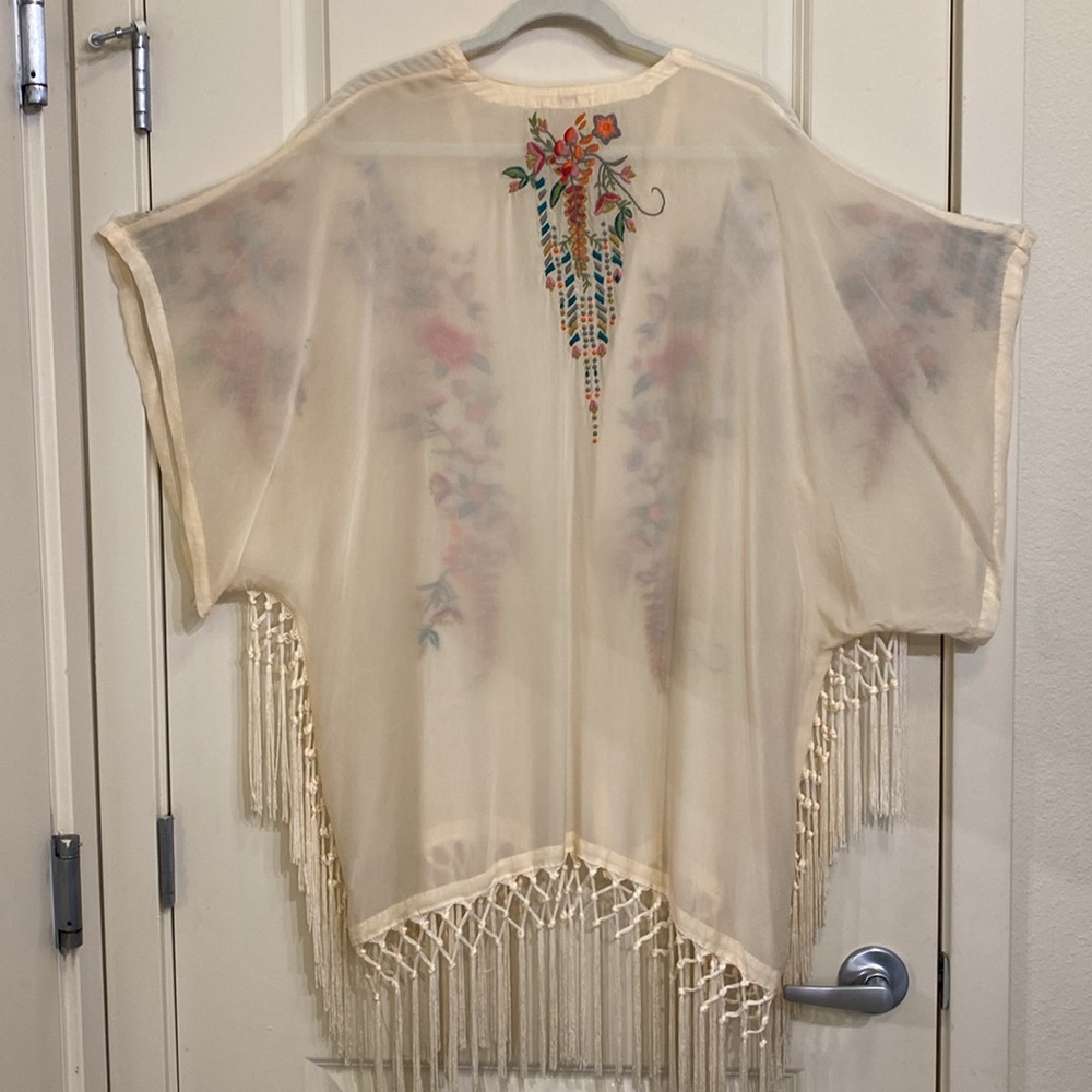 Johnny Was Kimono w/ fringe.Rare Vintage XS New w/Tags. Perfect condition. - Picture 14 of 15